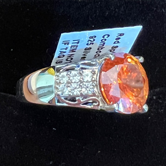 Red Sphalerite sterling Ring, sz 9 - Picture 5 of 7